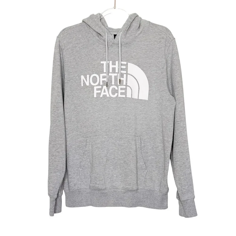 THE NORTH FACE Evolution Half Dome Hoodie Fleece Pale Grey Heather Mens Size L
